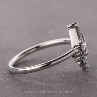 .68 Carat Salt and Pepper Kite Diamond Engagement Ring, Ombre Wren Setting, Platinum