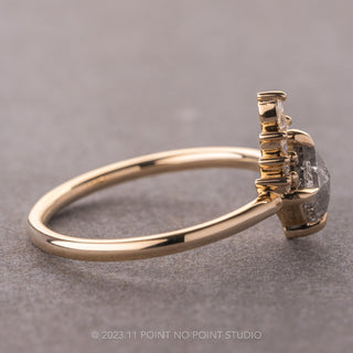 .74 Carat Salt and Pepper Lozenge Diamond Engagement Ring, Ava Setting, 14K Yellow Gold