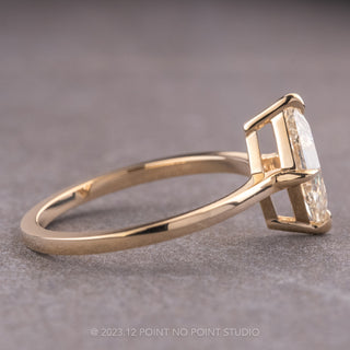 1.01 Carat Clear Lozenge Diamond Engagement Ring, Lark Setting, 14K Yellow Gold