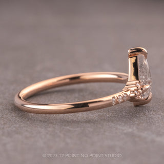 .48 Carat Salt and Pepper Kite Diamond Engagement Ring, Quincy Setting, 14K Rose Gold