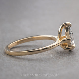 1.09 Carat Canadian Salt and Pepper Geometric Pear Diamond Engagement Ring, Lenora Setting, 14k Yellow Gold