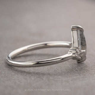 .91 Carat Salt and Pepper Kite Diamond Engagement Ring, Quinn Setting, Platinum