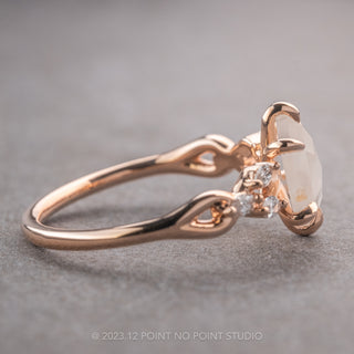 1.86 Carat Icy White Hexagon Diamond Engagement Ring, Winona Setting, 14K Rose Gold