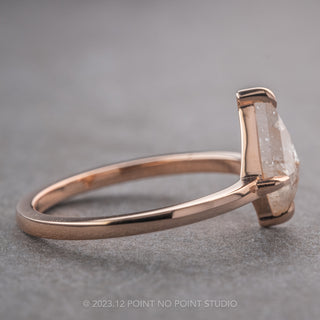 1.01 Carat Icy Orange Salt and Pepper Kite Diamond Engagement Ring, Jane Setting, 14k Rose Gold