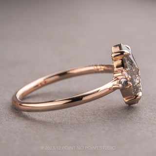 1.67 Carat Salt and Pepper Marquise Diamond Engagement Ring, Quinn Setting, 14k Rose Gold