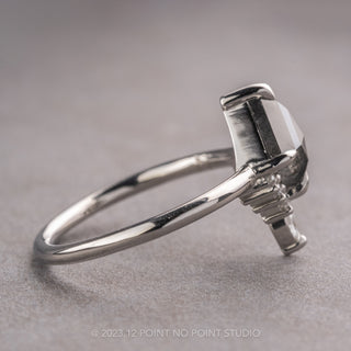 1.41 Carat Salt and Pepper Kite Diamond Engagement Ring, Ava Setting, Platinum