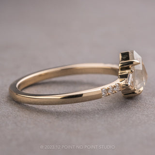 .84 Carat Icy White Pear Diamond Engagement Ring, Eliza Setting, 14k Yellow Gold