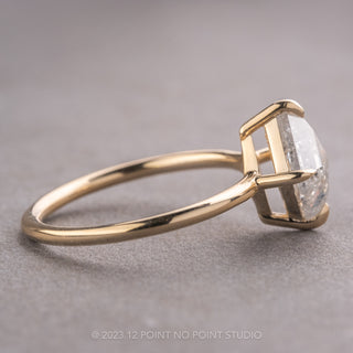 2.09 Carat Icy Salt and Pepper Lozenge Diamond Engagement Ring, Basket Jane Setting, 14K Yellow Gold