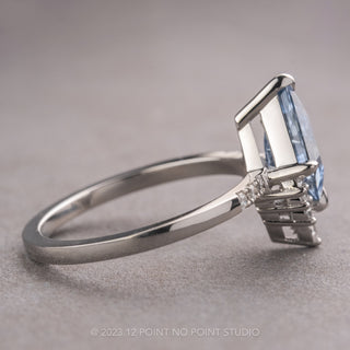 2.01 Carat Blue Kite Sapphire and Diamond Engagement Ring, Avaline Setting, Platinum