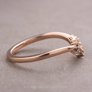 Round Diamond Wedding Band, Ombre Aspen Setting, 14k Rose Gold