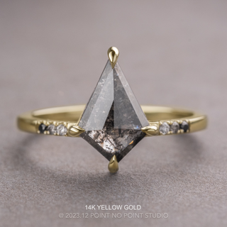 1.27 Carat Black Kite Diamond Engagement Ring, Ombre Jules Setting