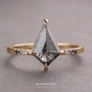 1.27 Carat Black Kite Diamond Engagement Ring, Ombre Jules Setting