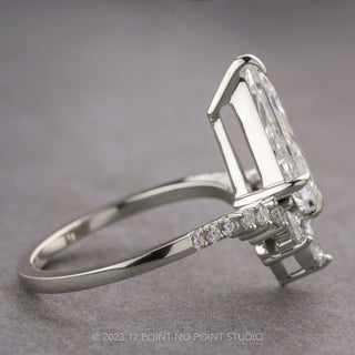 1.92 Carat Kite Moissanite Engagement Ring, Willa Setting, Platinum