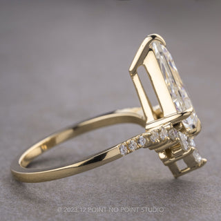 1.92 Carat Kite Moissanite Engagement Ring, Willa Setting, 14K Yellow Gold