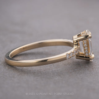 .80 Carat Clear Hexagon Diamond Engagement Ring, Juliette Setting, 14k Yellow Gold