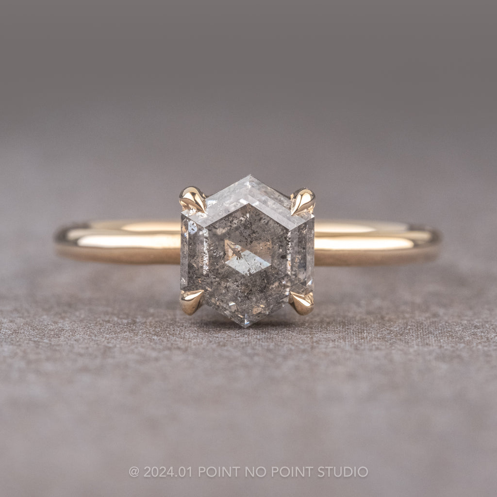 Canadian Salt and Pepper Diamond Engagement Ring, Point No Point Studio