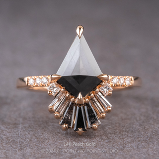 2.23 Carat Black Kite Diamond Engagement Ring, Ombre Wren Setting