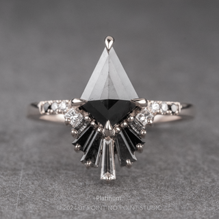 2.04 Carat Black Kite Diamond Engagement Ring, Ombre Wren Setting