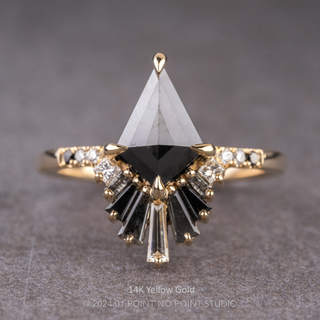 2.04 Carat Black Kite Diamond Engagement Ring, Ombre Wren Setting