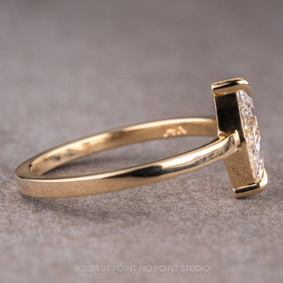 1.06 Carat Canadian Clear Trillion Diamond Engagement Ring, Jane Setting, 14k Yellow Gold
