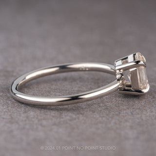 1.07 Carat Canadian Salt and Pepper Hexagon Diamond Engagement Ring, Basket Jane Setting, Platinum