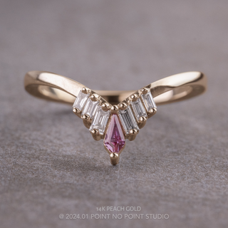Violet Wedding Ring, Kite Alexandrite and Diamond Wedding Band