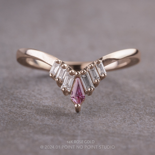 Violet Wedding Ring, Kite Alexandrite and Diamond Wedding Band
