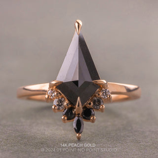 1.33 Carat Black Kite Diamond Engagement Ring, Ombre Ava Setting