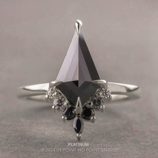 1.33 Carat Black Kite Diamond Engagement Ring, Ombre Ava Setting