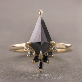 1.33 Carat Black Kite Diamond Engagement Ring, Ombre Ava Setting