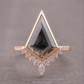 1.93 Carat Black Kite Diamond Engagement Ring, Bezel Avaline Setting