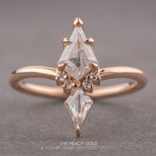 1.13 Carat Icy Salt and Pepper Kite Diamond Engagement Ring, Charlie Setting