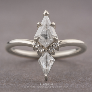 1.13 Carat Icy Salt and Pepper Kite Diamond Engagement Ring, Charlie Setting