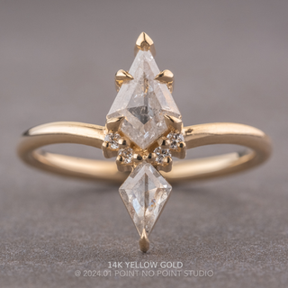 1.13 Carat Icy Salt and Pepper Kite Diamond Engagement Ring, Charlie Setting