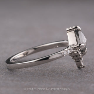 .67 Carat Salt and Pepper Kite Diamond Engagement Ring, Avaline Setting, Platinum