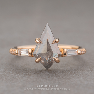 2.89 Carat Salt and Pepper Kite Diamond Engagement Ring, Eliza Setting