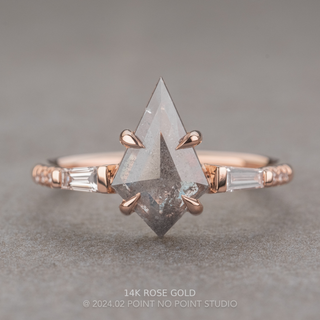 2.89 Carat Salt and Pepper Kite Diamond Engagement Ring, Eliza Setting