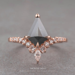 1.57 Carat Black Kite Diamond Engagement Ring, Willa Setting