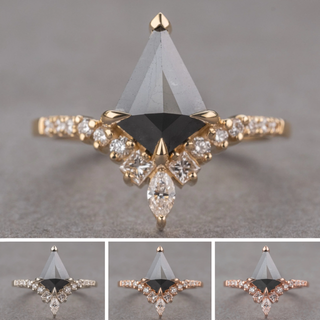 1.57 Carat Black Kite Diamond Engagement Ring, Willa Setting