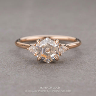 Hexagon Moissanite Engagement Ring, Lea Setting