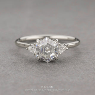 Hexagon Moissanite Engagement Ring, Lea Setting
