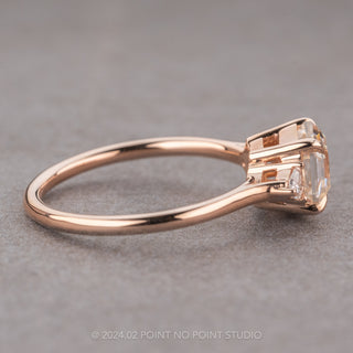 1.54 Carat Hexagon Moissanite Engagement Ring, Zoe Setting, 14K Rose Gold