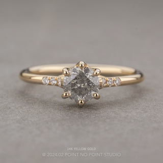 1.11 Carat Salt and Pepper Round Diamond Engagement Ring, Madeline Setting