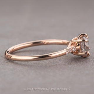 .86 Carat Salt and Pepper Round Diamond Engagement Ring, Madeline Setting, 14k Rose Gold