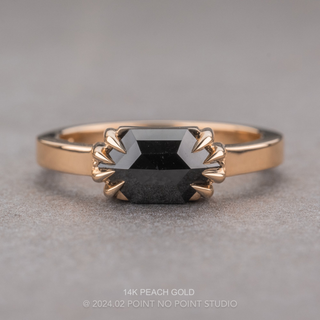 1.41 Carat Black Hexagon Diamond Engagement Ring, Jane Setting