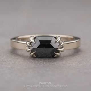 1.41 Carat Black Hexagon Diamond Engagement Ring, Jane Setting