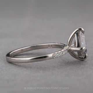 1.29 Carat Canadian Salt and Pepper Kite Diamond Engagement Ring, Jules Setting, Platinum