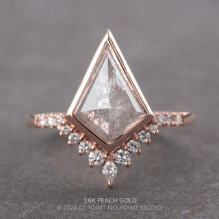 2.57 Carat Icy White Kite Diamond Engagement Ring, Bezel Avaline Setting