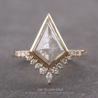 2.57 Carat Icy White Kite Diamond Engagement Ring, Bezel Avaline Setting