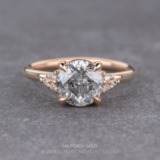 1.66 Carat Salt and Pepper Round Diamond Engagement Ring, Quinn Setting